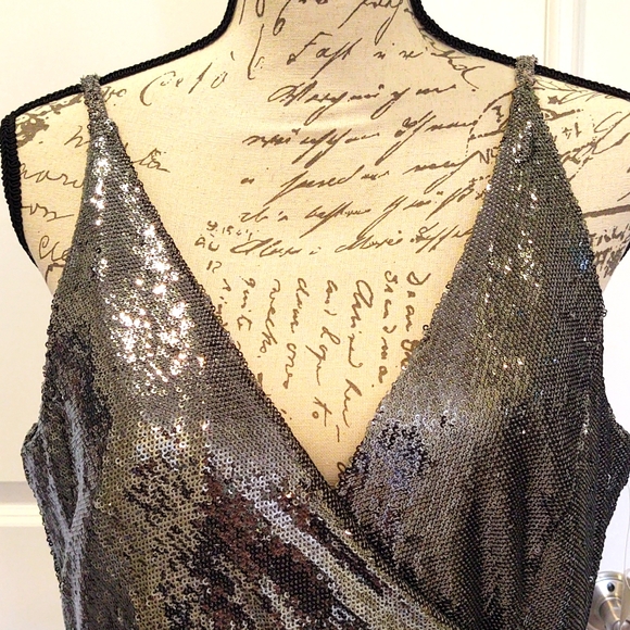 Dress the Population XL Long Silver Party Dress NWT $348 🎉 - Picture 11 of 12